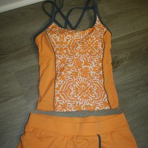 women's swim 2-pc Land's End bright orange